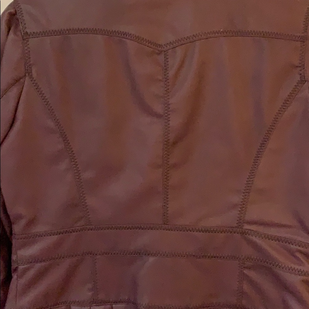Maroon Leather Jacket - image 4